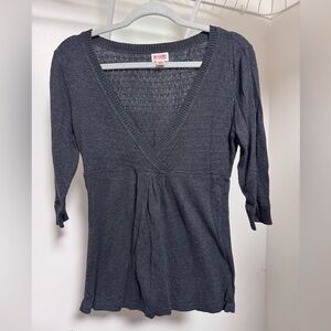 Mossimo Supply Co. Charcoal V-Neck Knit Tunic
